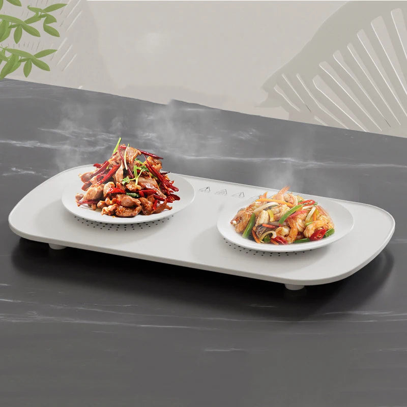 Portable electric food warming tray